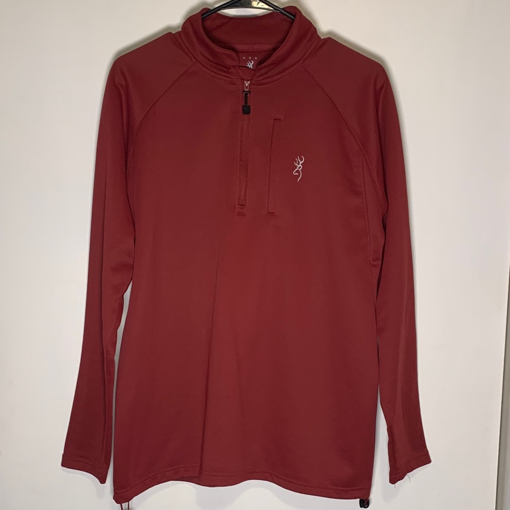 Browning Red Zip‎ Pullover Men’s Size Medium